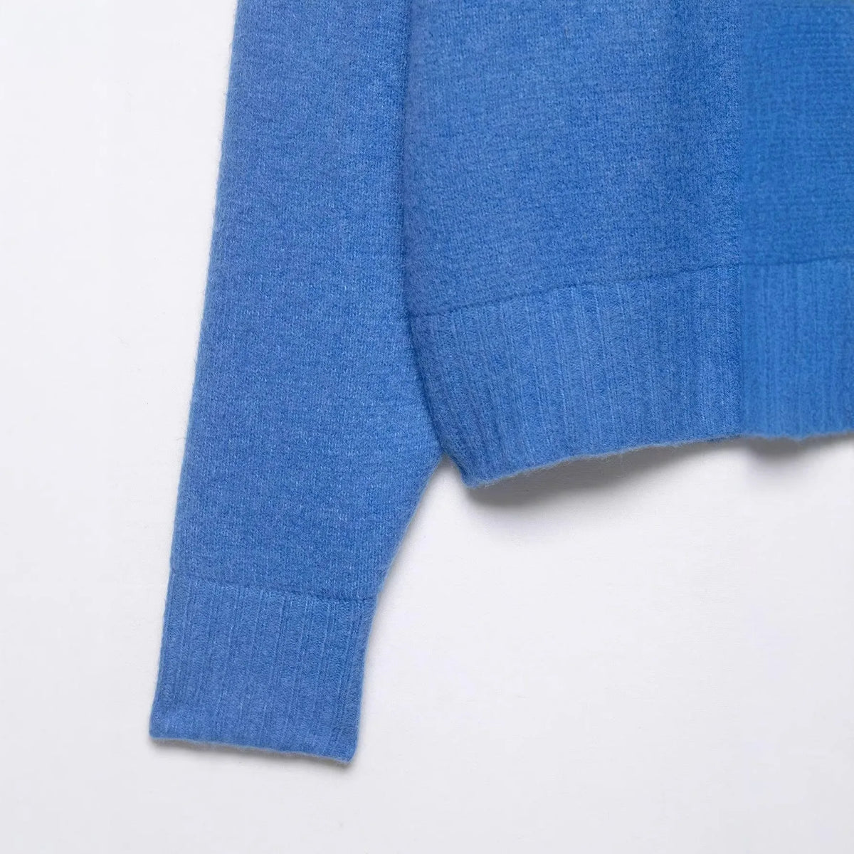 Loose Long Sleeve round Neck Knitted Sweater Women's Pure Color Single Button Autumn Winter New Style Comfortable Versatile K...