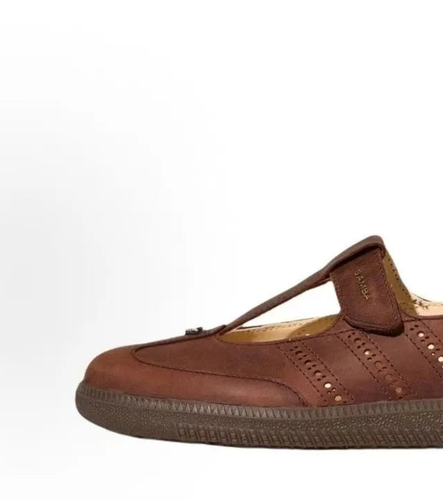 Mary Jane Samba Originals Women's Casual Shoes Leather T-Strap Flat Bottom Breathable Comfortable Lightweight Anti-slip