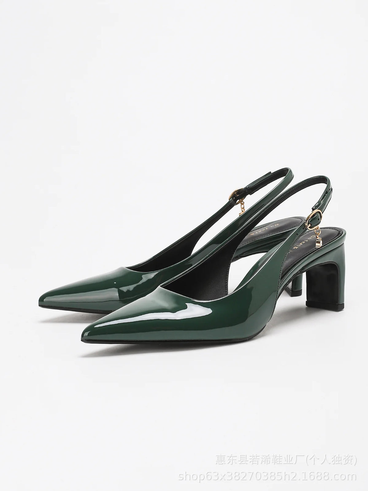 Elegant Pointed Toe Low Heel Chunky Heel Women's Sandals Fashionable New Arrival Simple Stylish Open Toe Pumps PU Lined