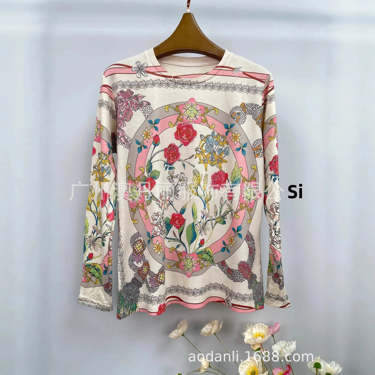 New Autumn Fashion Baby Cotton Long Sleeve T-Shirt All over Print Casual round Neck Elegant Loose Fit Versatile Comfortable