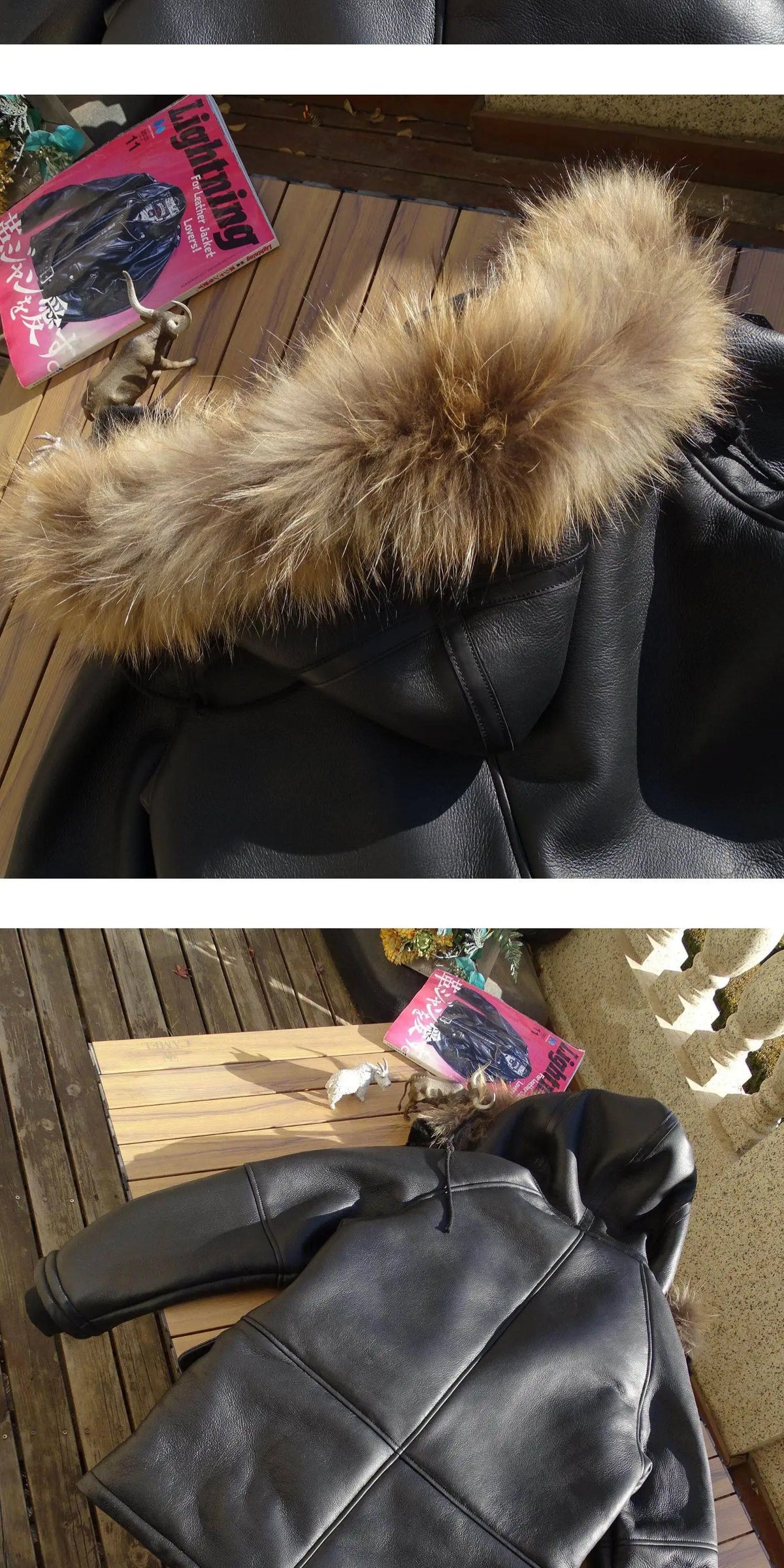 Black Winter Hooded Shearling Jacket Men Casual Style Plus Size 3XL Genuine Natural Thick Sheepskin Warm Single Breasted Coat