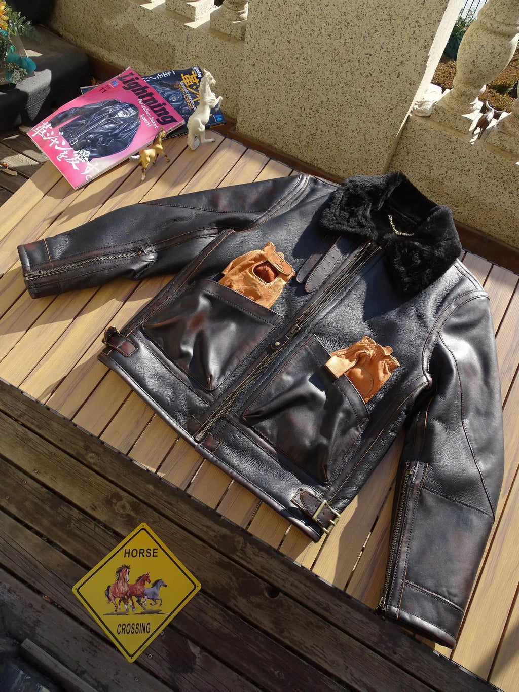 Black Winter Shearling Jacket Men Vintage Style Plus Size 5XL Genuine Natural Thick Sheepskin Warm Turn-Down Collar Spliced Coat