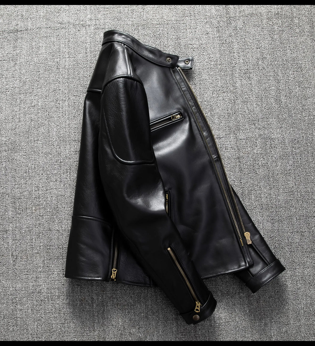 Black Autumn Leather Jacket Men Retro Style Plus Size 6XL Genuine Natural Cowhide Stand Collar J100 Motorcycle Sports Coat