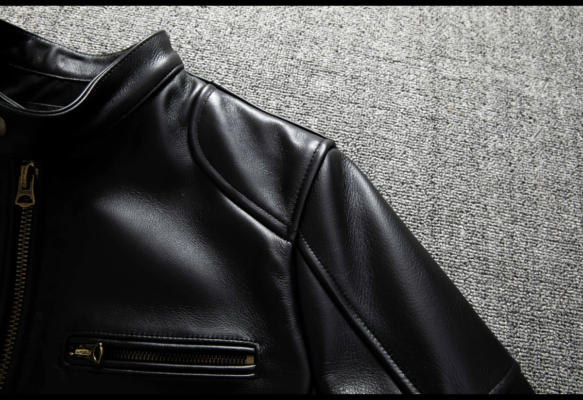 Black Autumn Leather Jacket Men Retro Style Plus Size 6XL Genuine Natural Cowhide Stand Collar J100 Motorcycle Sports Coat