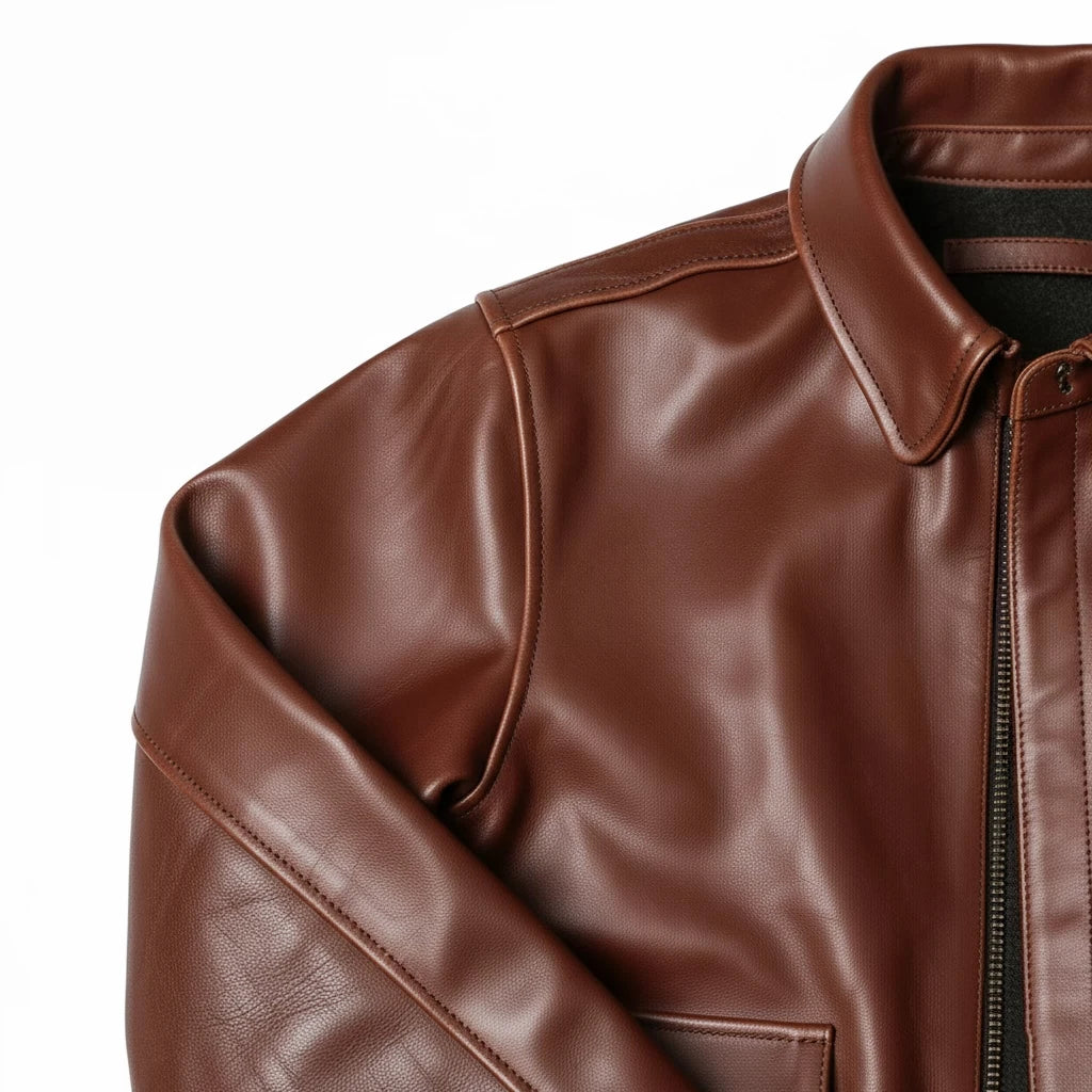 Brown Winter Leather Jacket Men Military Style Plus Size 5XL Genuine Natural Cowhide Turn-Down Collar Retro A2 Flight Coat