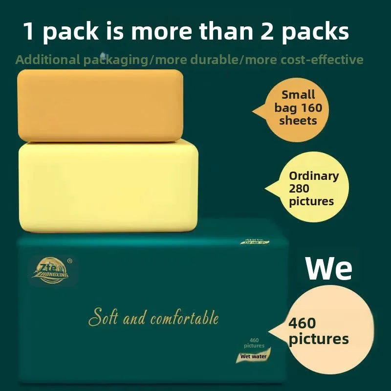 Large Size Tissue Box Household Bulk Purchase Big Pack Drawer Paper Napkin Facial Tissue Whole Box Quantity Purchase