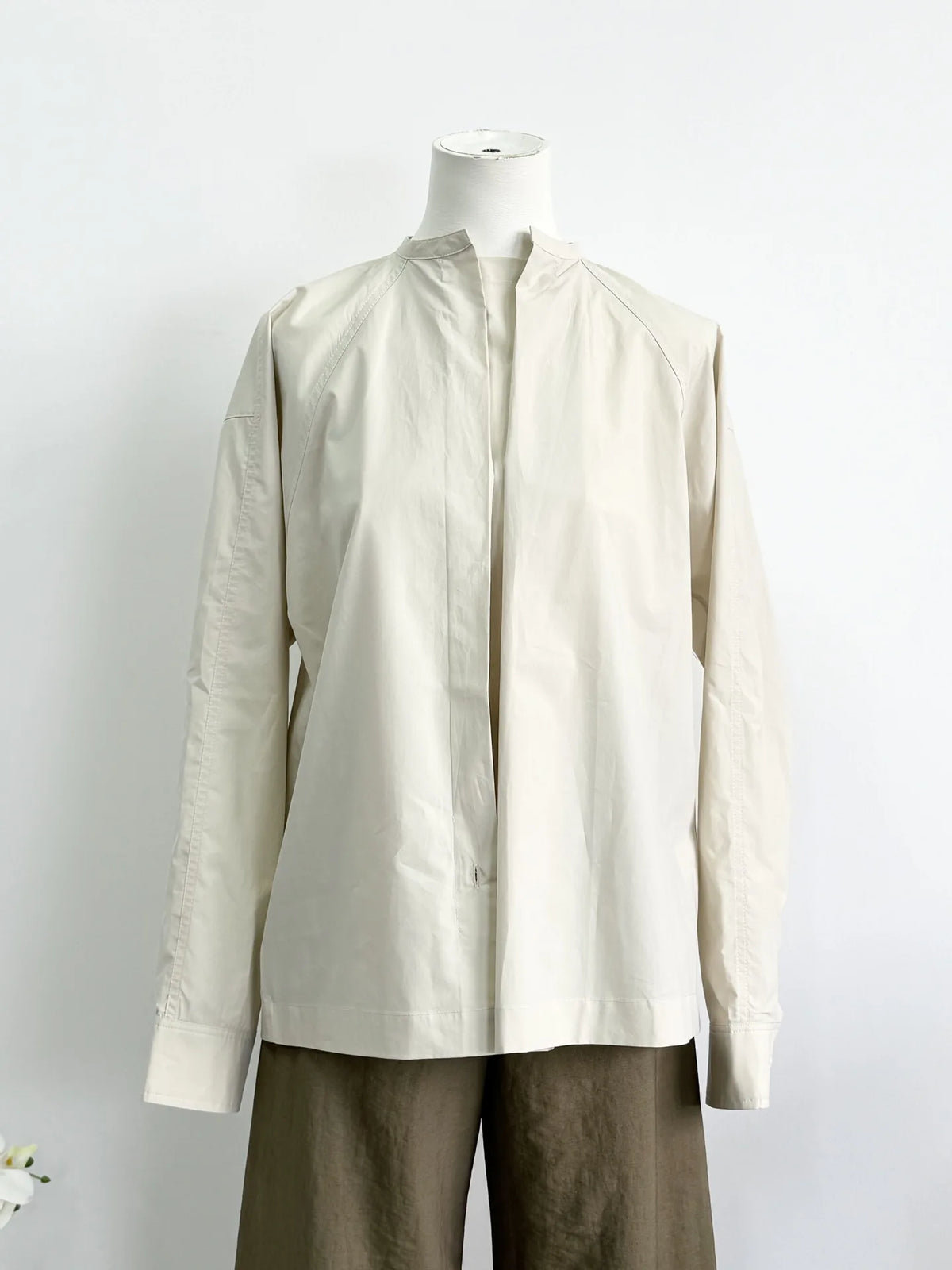 Asymmetric Button Side Split Long Sleeve Women's Shirt Le Home New Color Design Casual Commute Style Cotton British Style