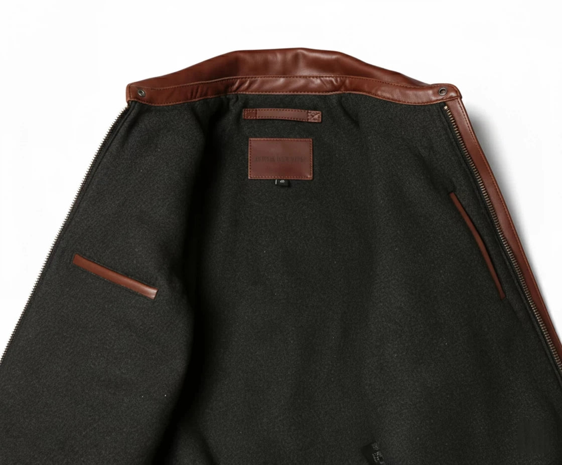 Brown Winter Leather Jacket Men Military Style Plus Size 5XL Genuine Natural Cowhide Turn-Down Collar Retro A2 Flight Coat