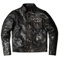 Black Autumn Leather Jacket Men Vintage Style Plus Size 5XL Genuine Natural Cowhide Turn-Down Collar Single Breasted Coat