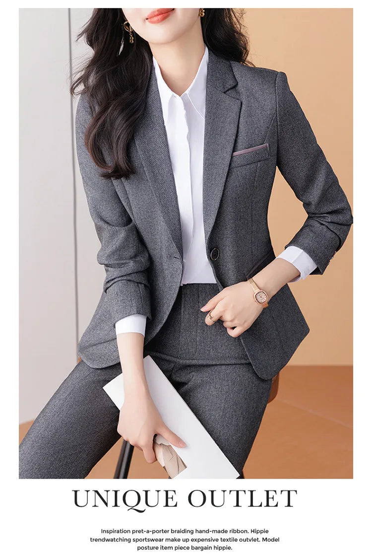 Business Formal Suit Set for Women College Students Job Interview Workwear Small Size Female Jacket Professional Top