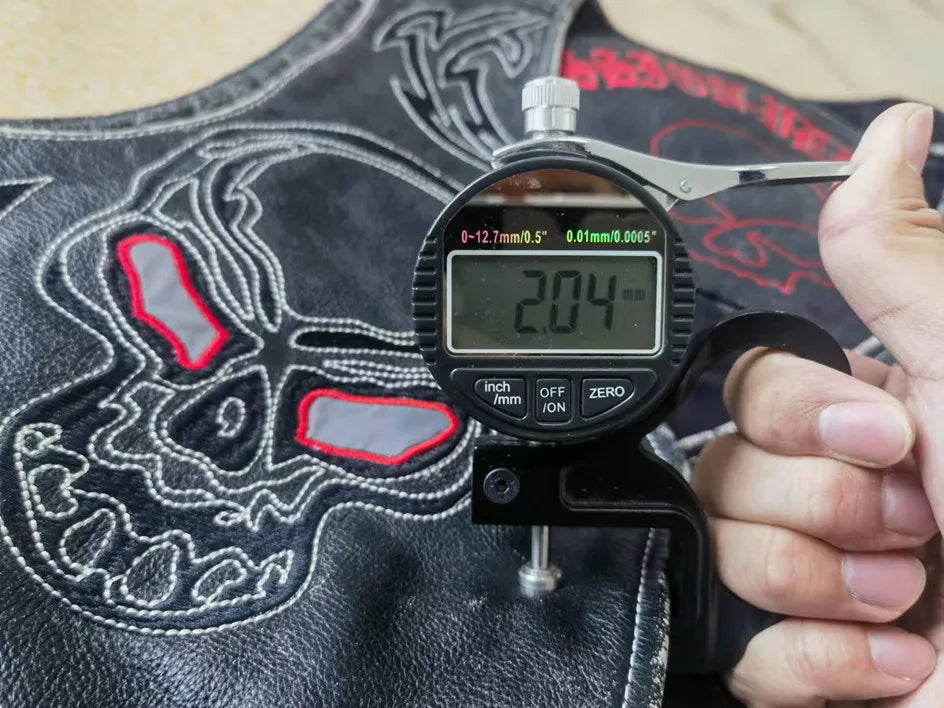 Black Spring Leather Vest Men Skull Embroidery Retro Style Plus Size 5XL Genuine Natural Cowhide Single Breasted Sleeveless Coat