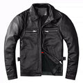 Black Autumn Leather Jacket Men Retro Style Plus Size 8XL Genuine Natural Cowhide Turn-Down Collar Smart Casual Coat