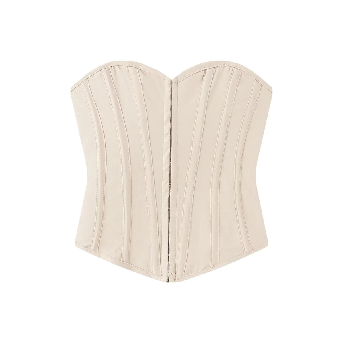 French Style Sexy Fishbone Waist Tie Bandeau Top Women's Summer New Style Cross-Border Pure Desire Fashion Polyester Short Cr...