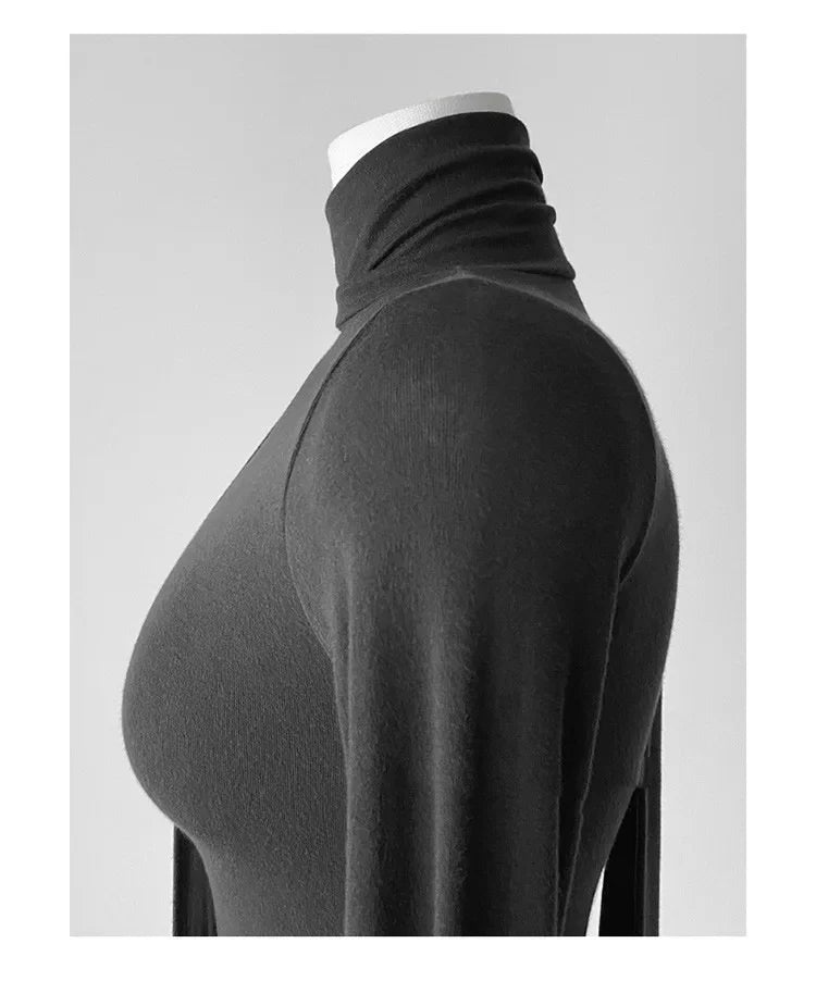 Korean Style Women's Long Sleeve T-Shirt Bow Design Halter Neck Slim Fit Comfortable Base Shirt Cotton Spring Summer Top