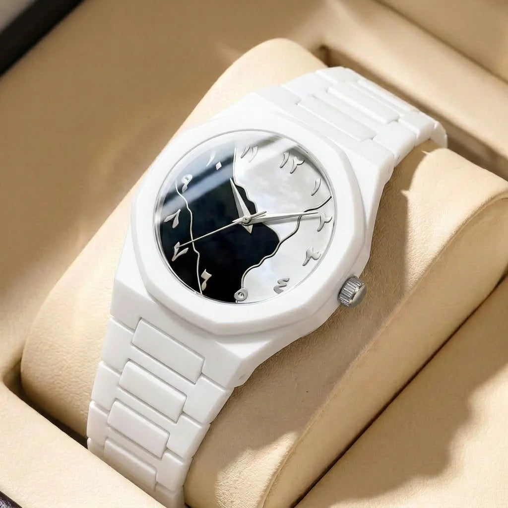 1pcs Men's Silver Dial Alloy Strap Vintage Fashion Map Dial Lightweight Sporty Details Quartz Watch for Daily Business Party Hol