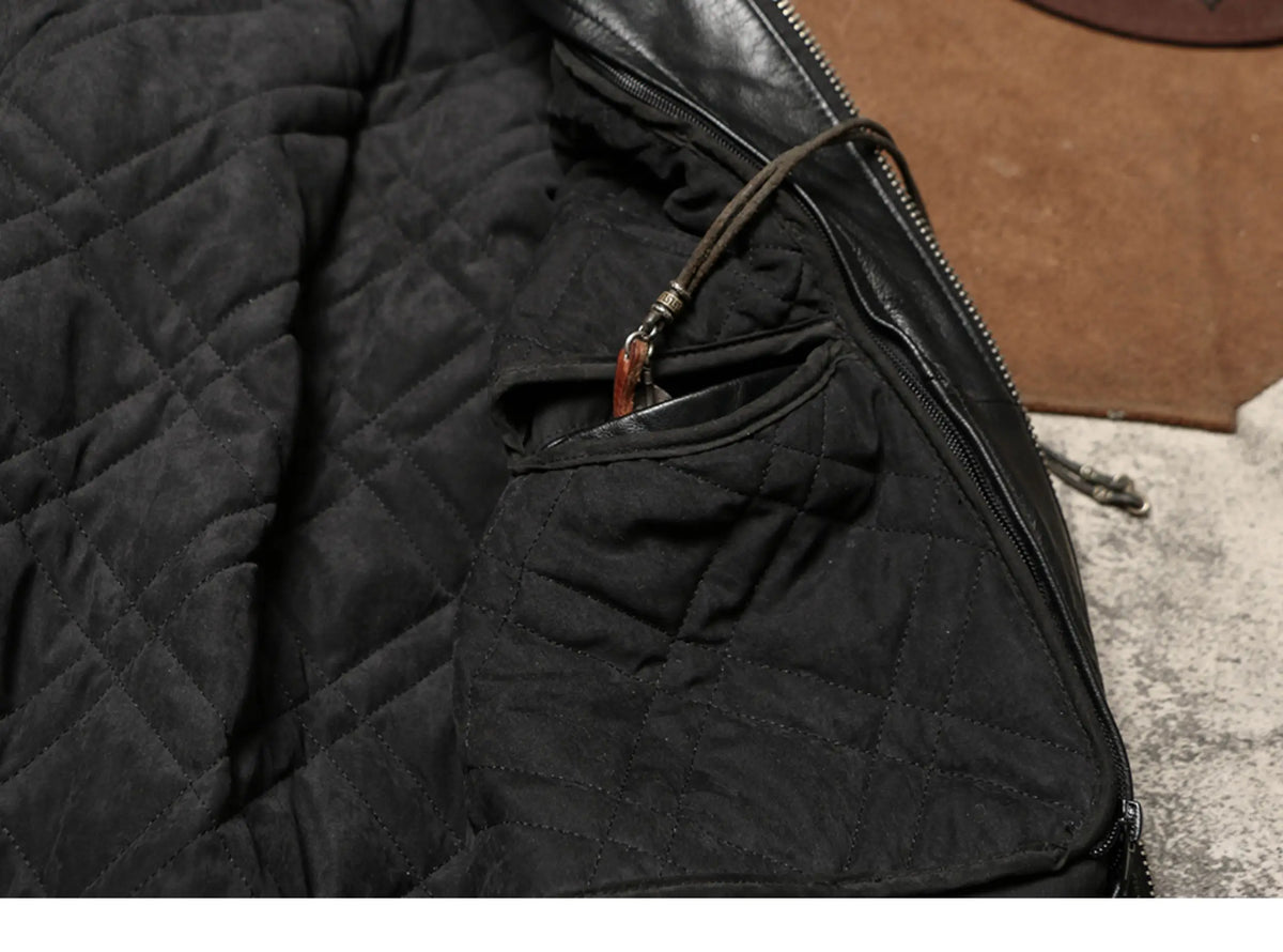 Black Winter Leather Jacket Men Military Style Plus Size 5XL Genuine Natural Sheepskin Thick Warm MA1 Flight Leather Coat