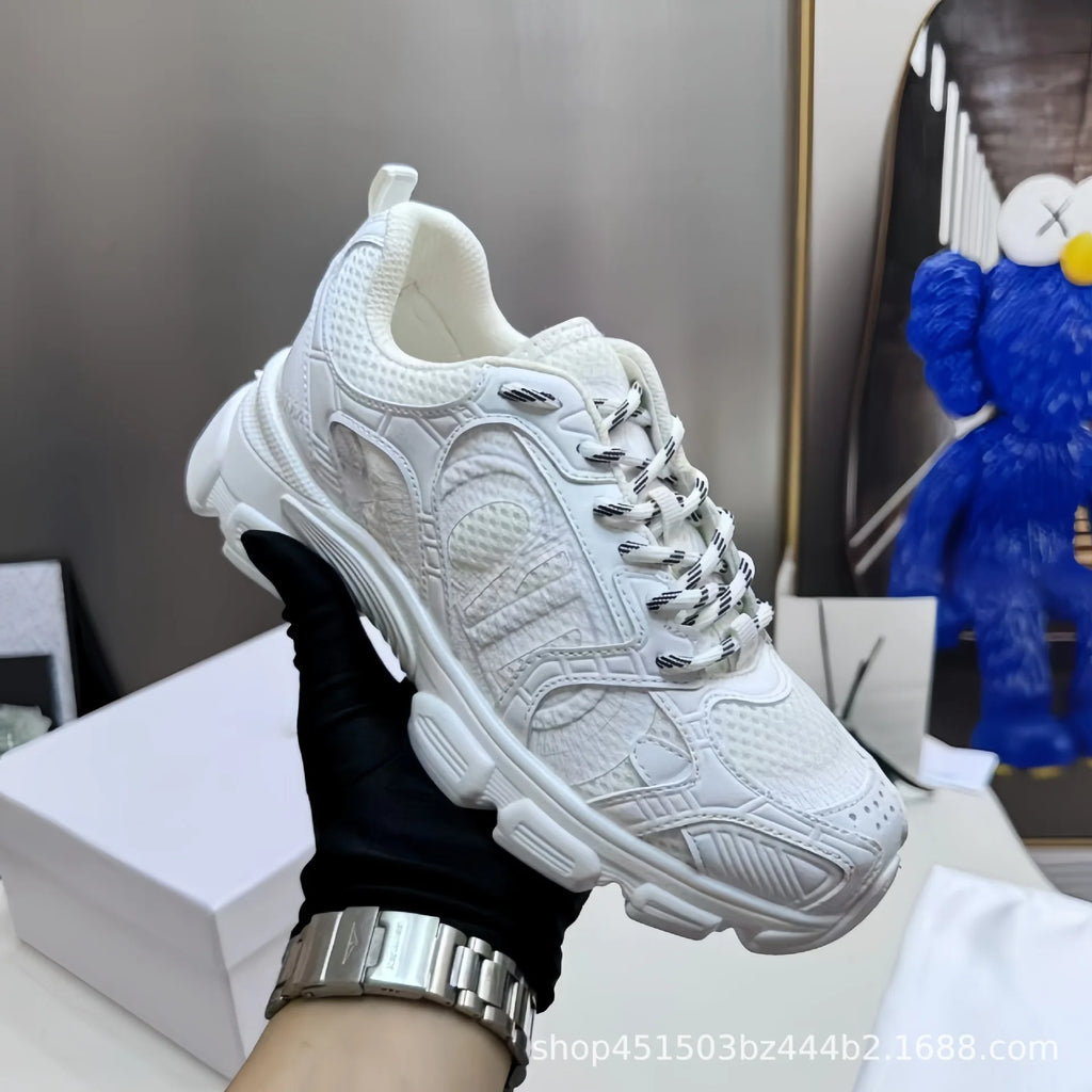 2025 New D Home B30 Tech Sports Mesh Dad Running Shoes with Laces Olympic Star Net Shoes Unisex Summer Dry Hollow out Sneakers