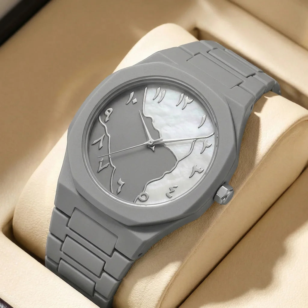 1pcs Men's white dial alloy strap vintage fashion map dial lightweight sporty details Quartz Watch for daily business party holi