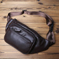 NZPJ Genuine Leather Men's Waist Bag Natural Cowhide Mobile Phone Bag Large Capacity Outdoor Men's Bag Money Bag
