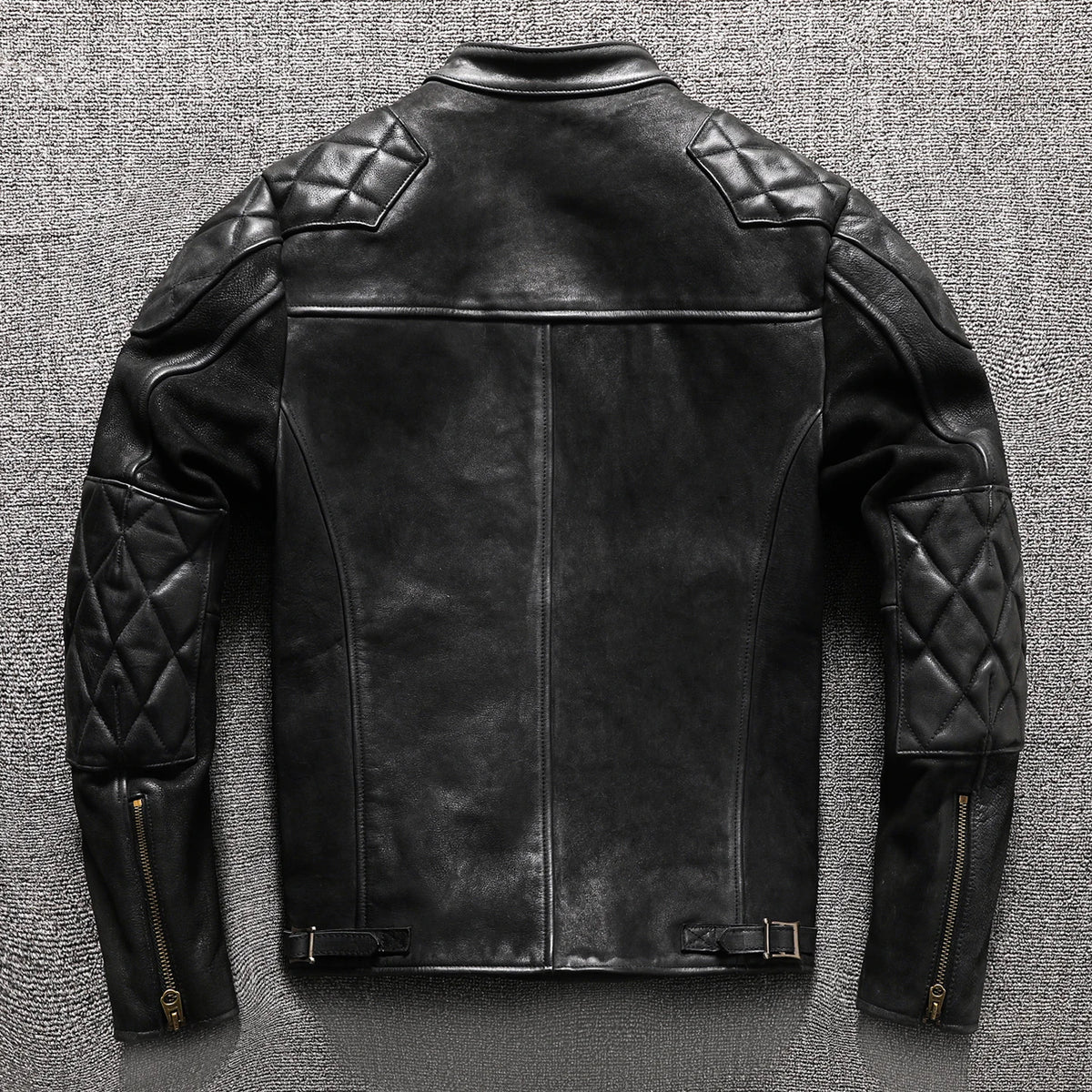 Black Winter Leather Jacket Men Sports Style Plus Size 5XL Genuine Natural Thick Cowhide Stand Collar Vintage Leather Coat