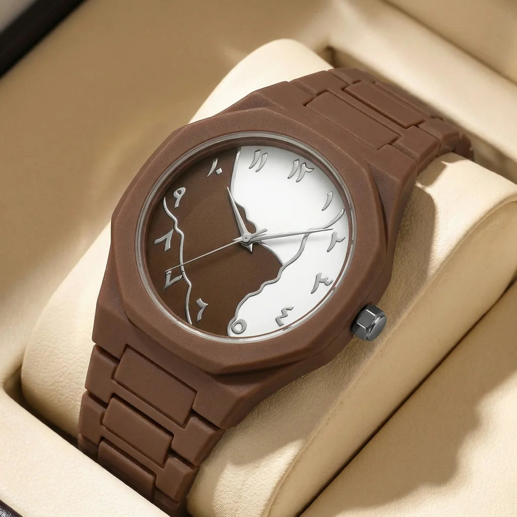 1pcs Men's white dial alloy strap vintage fashion map dial lightweight sporty details Quartz Watch for daily business party holi