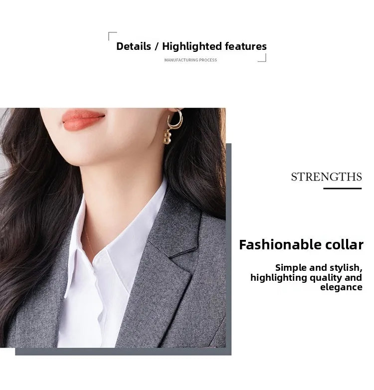 Business Formal Suit Set for Women College Students Job Interview Workwear Small Size Female Jacket Professional Top
