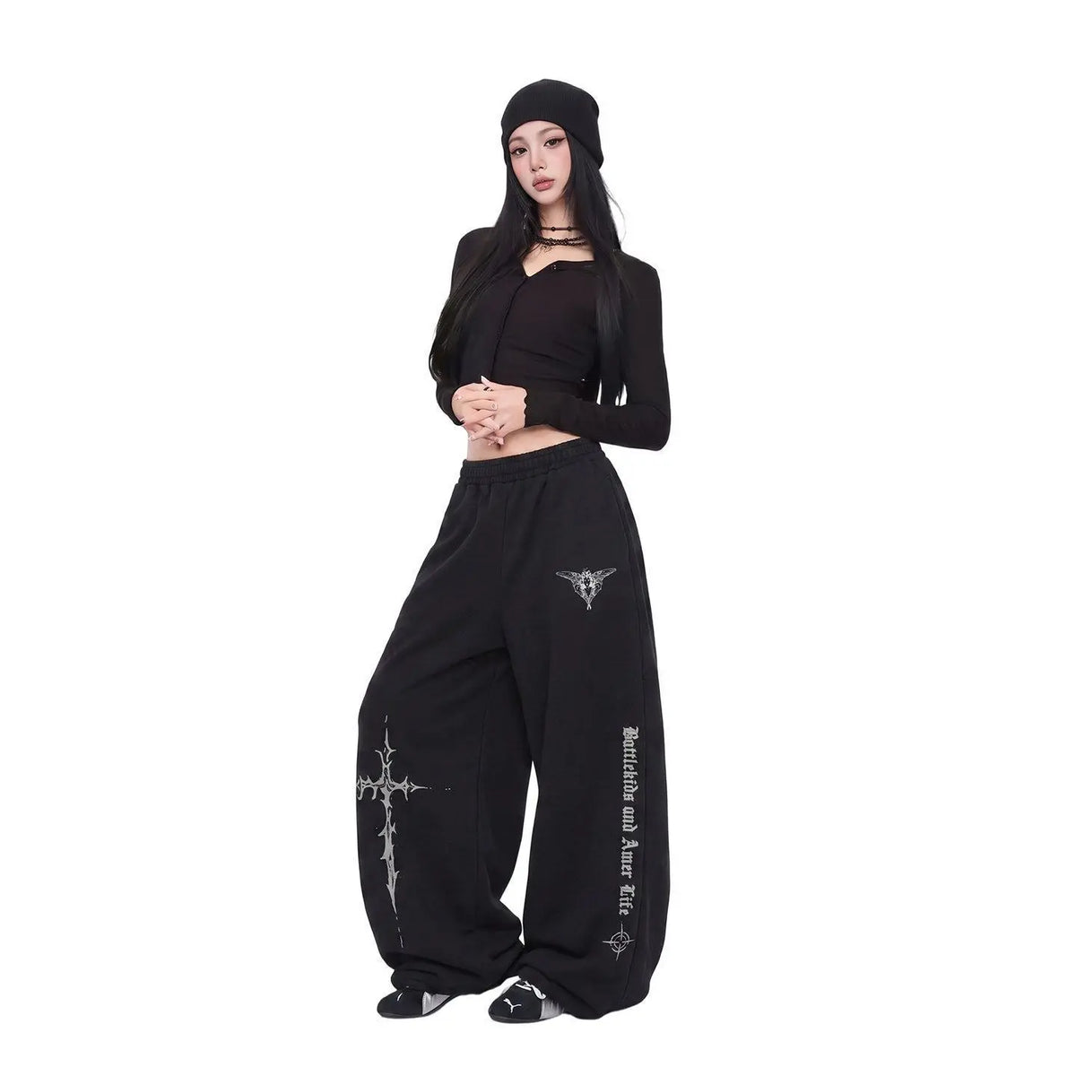 2026 New American High Street Lazy Early Eight Fashion Color Block Slimming Casual Wide Leg Pants Elegant Casual Trousers