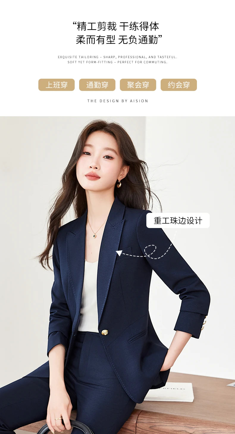 NAVIU High End Women's Clothing Coat Commute New Style Women Suit Jacket Casual British Style Napoleon Fashion Versatile Blazer
