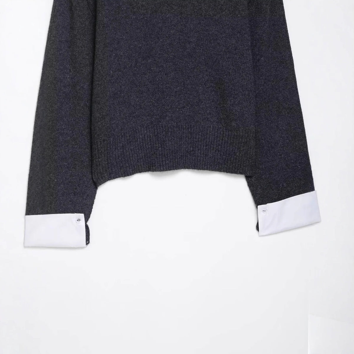 Fashionable round Neck Knitted Sweater with Single Button Elegant Style Polyester Fiber Long Sleeve Regular Fit Autumn New Ar...