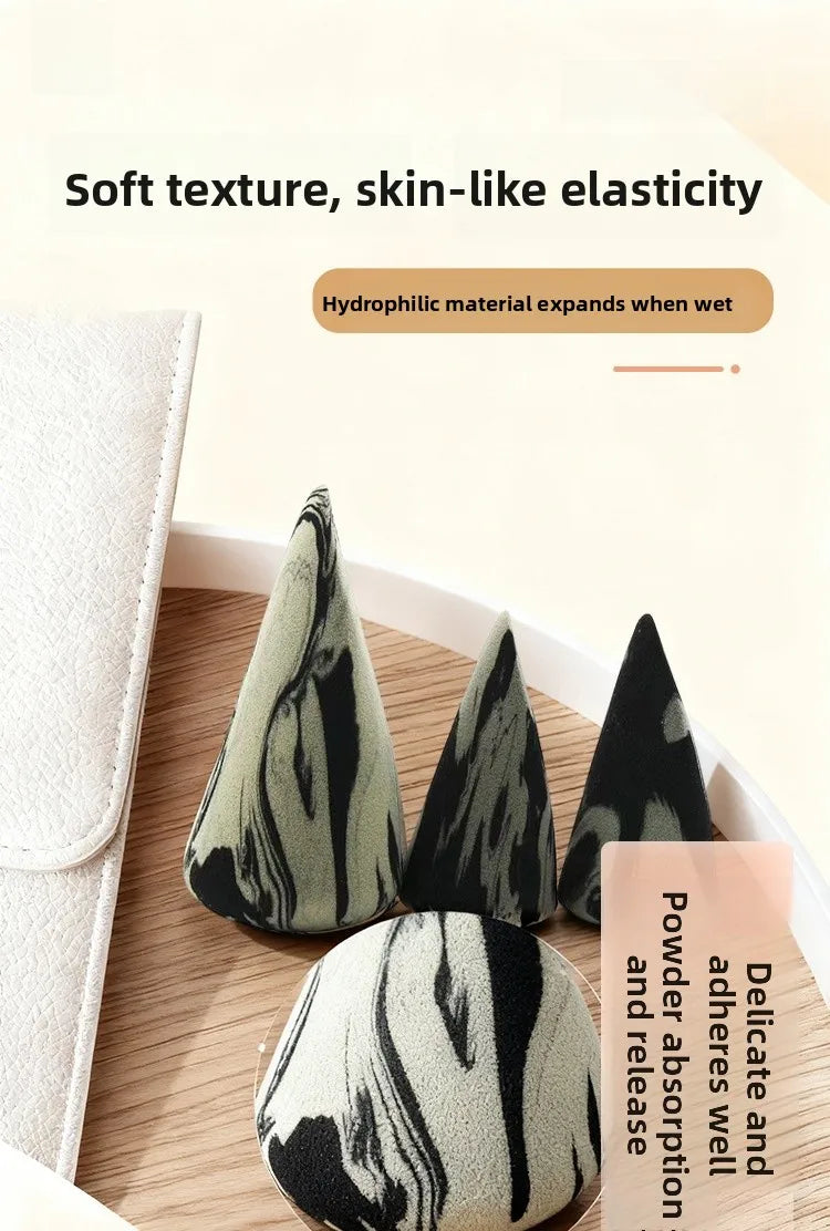 Water Activated Gradient Color Beauty Blender Tongue Shaped Makeup Sponge Dry Wet Use Dual Purpose Cosmetic Tool Non Latex