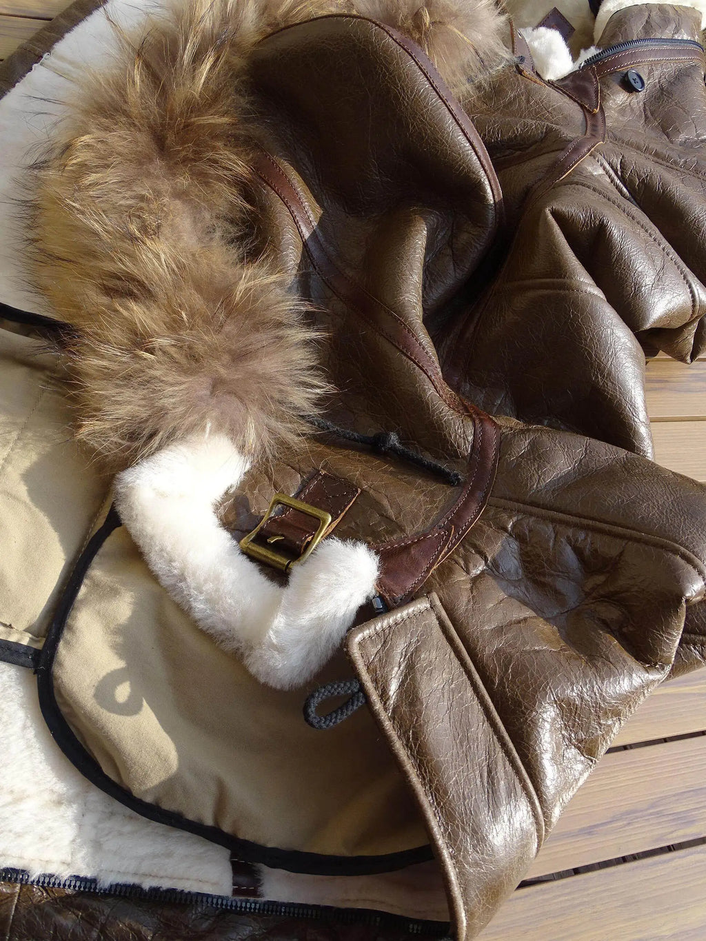 Brown Hooded Winter Shearling Jacket Men Casual Style Plus Size 5XL Genuine Natural Sheepskin Thick Warm Leather Coat