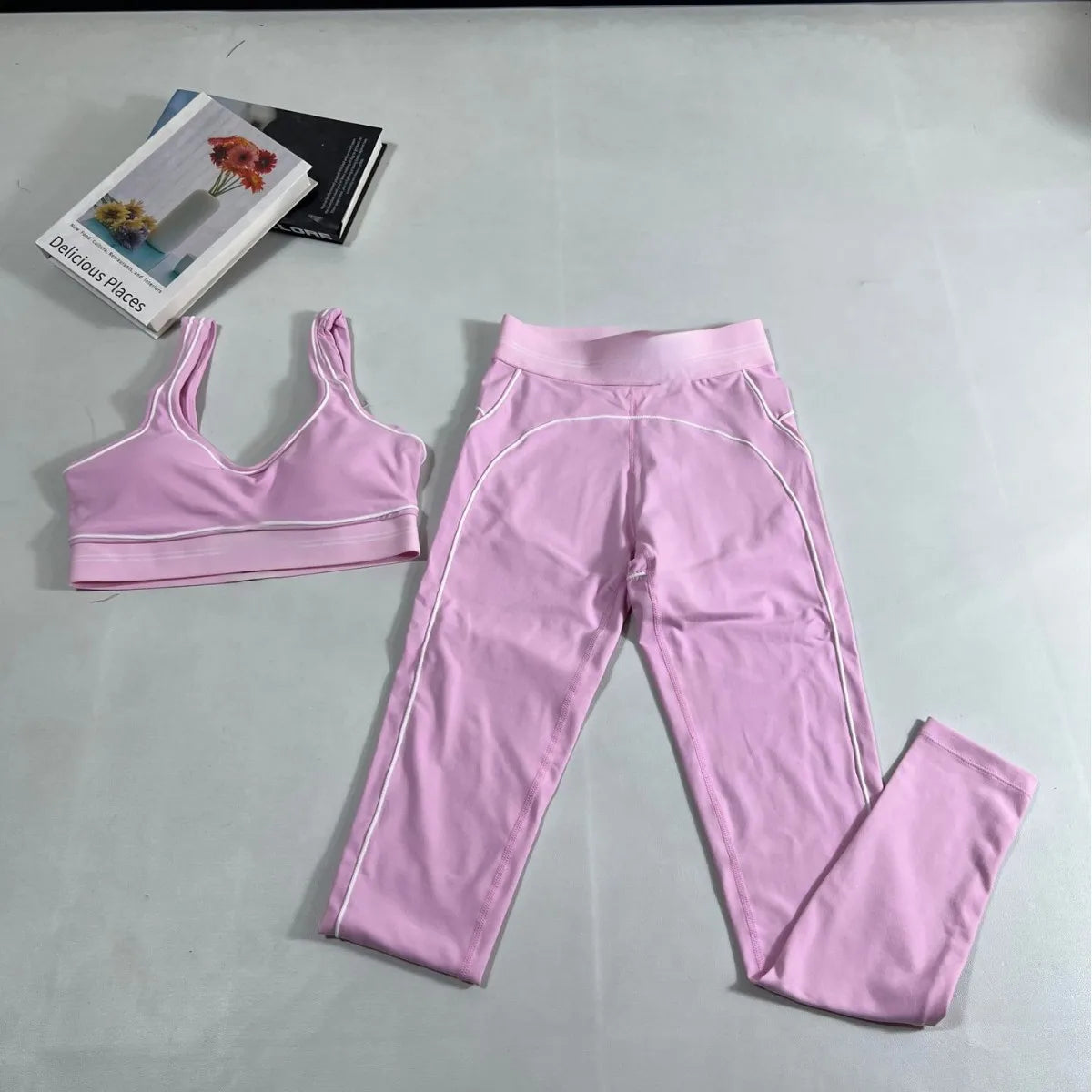 High Intensity Sports Bra Shockproof Running Yoga Backless Vest Set Sexy Back Design Breathable Nylon Women's Regular Fit Bra