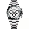 A Men's Silver Stainless Steel Trendy Multifunctional Quartz Watch with Dot and Line Display
