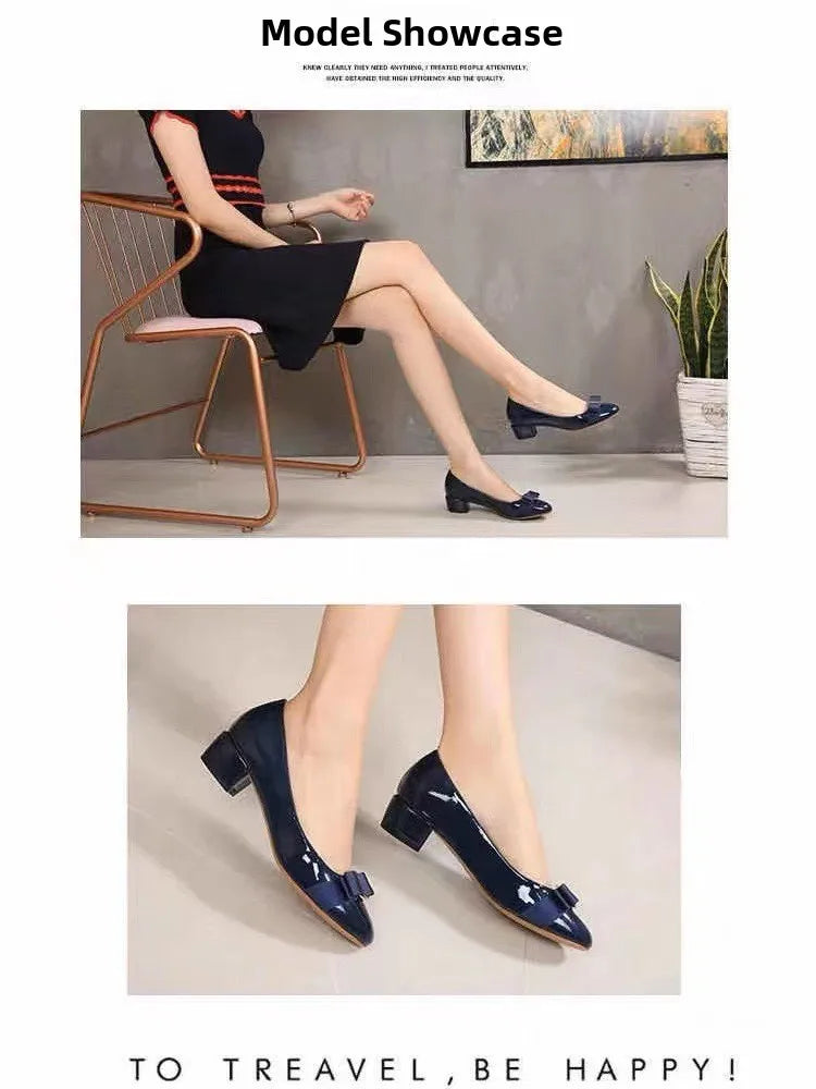Comfortable round Toe High Version Spring New Style Red Shoes with Bow Tie Flat Heel Velvet Women Casual Shoes Ballet Flat
