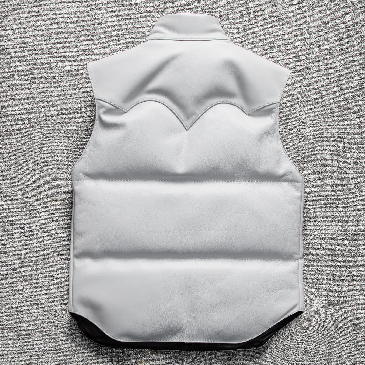 White Winter Leather Down Vest Men Casual Style Plus Size 5XL Genuine Natural Cowhide Thick Warm Single Breasted Vest