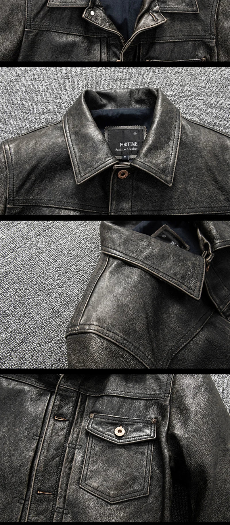 Black Spring Leather Jacket Men Vintage Style Plus Size 5XL Genuine Natural Cowhide Turn-Down Collar Single Breasted Coat