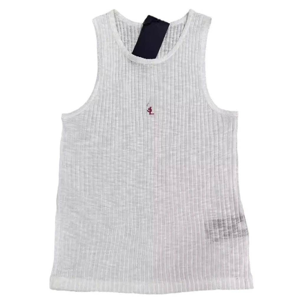 2026 New YS Letter Logo Embroidery Vest Women's Solid Soft Comfortable Sleeveless Base Tank Top Outerwear round Neck Spring F...