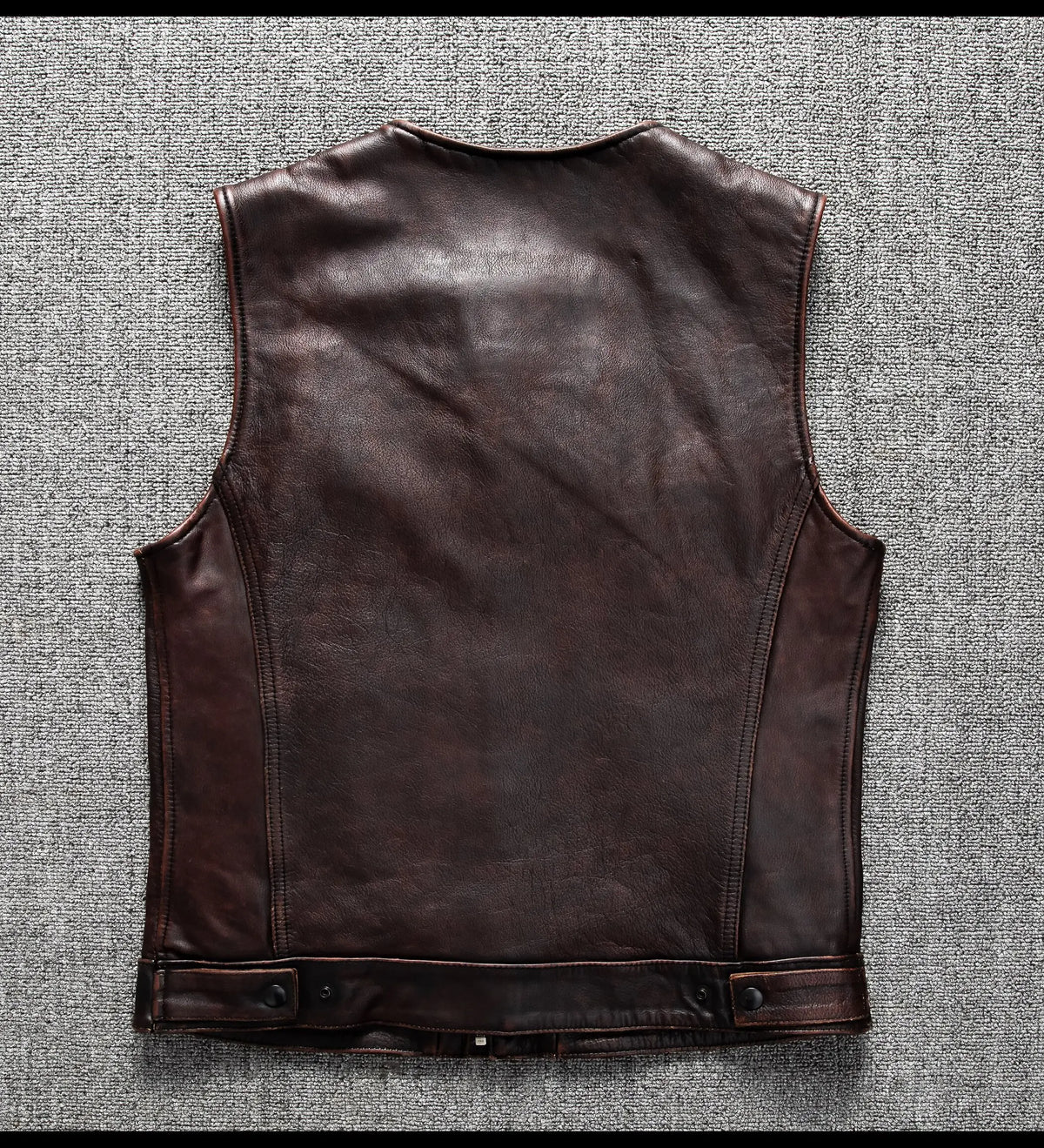 Red Brown Spring Leather Vest Men Retro Style Plus Size 6XL Genuine Natural Cowhide O-Neck Collar Slim Fit Short Sleeveless Coat
