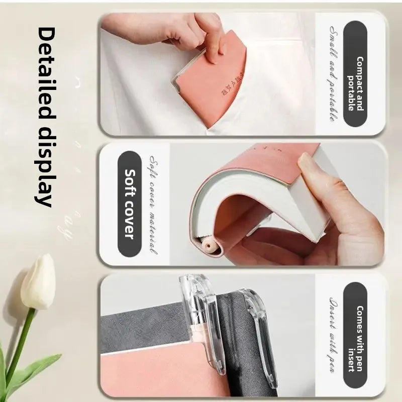 Mini Portable Blank Notebook Stamp Check in out Log Book Customizable Logo Available High Aesthetic Value Office Supply