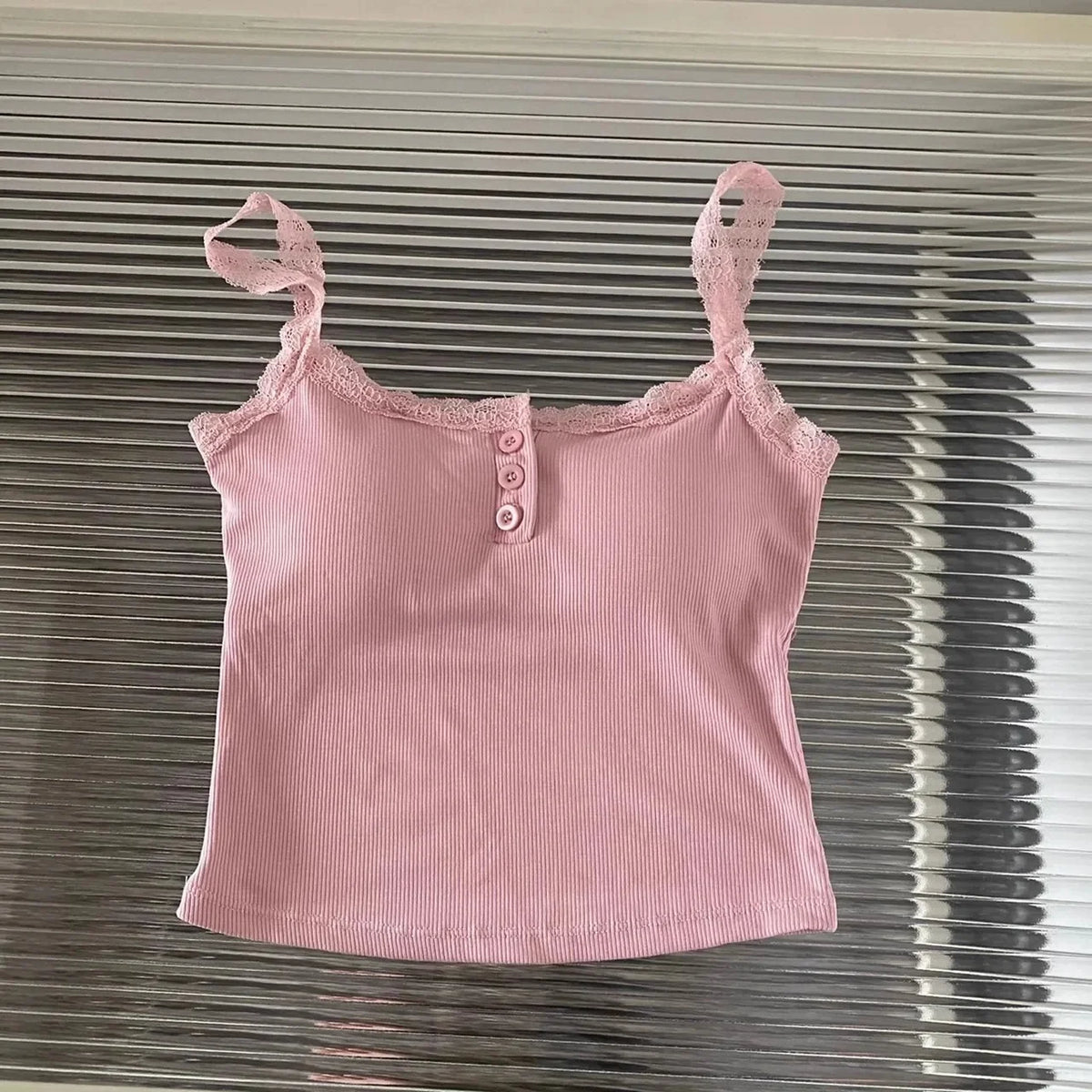 plus Size Lace Insert Camisole Tank Top with Chest Pad Inner Wear Outerwear Design Sense Bottoming Vest Big Size Women