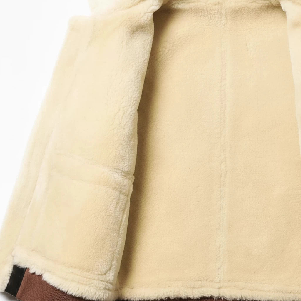 Black Winter Shearling Jacket Men Military Style Plus Size 4XL Genuine Natural Thick Sheepskin Turn-Down Collar A2 Flight Coat