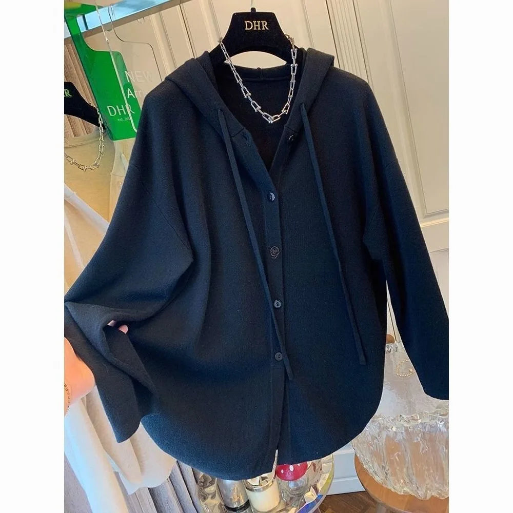Autumn Winter plus Size Women's Shirt Hooded Cardigan Long Sleeve Slimming Top Casual Style Comfortable Fit Sweatshirt
