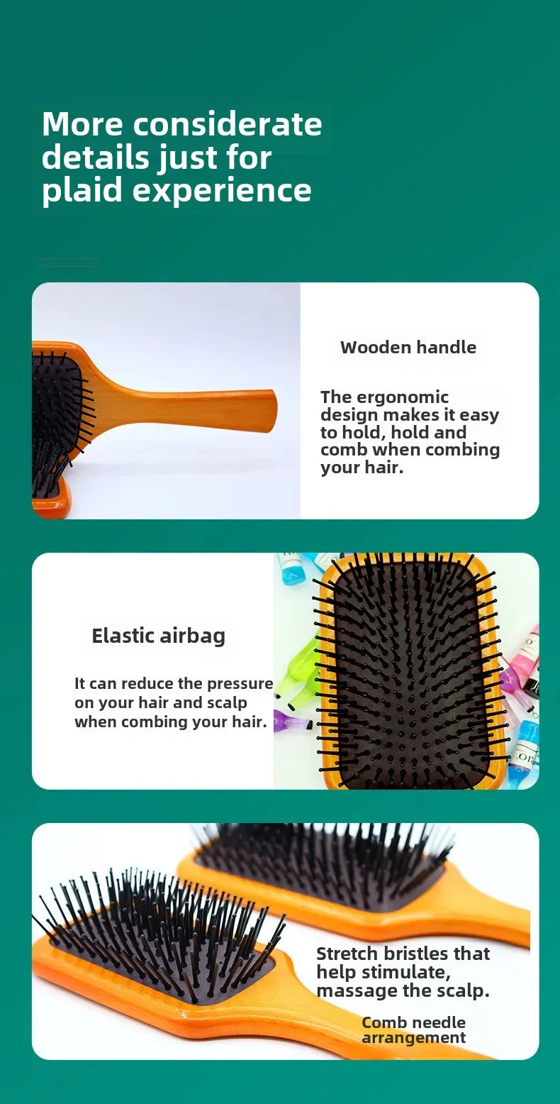 Aveda Same Style Air Cushion Comb Hairdressing Comb Shaping Airbag Comb Walnut Wood Massage Care Real Wood Air Cushion Comb Whol