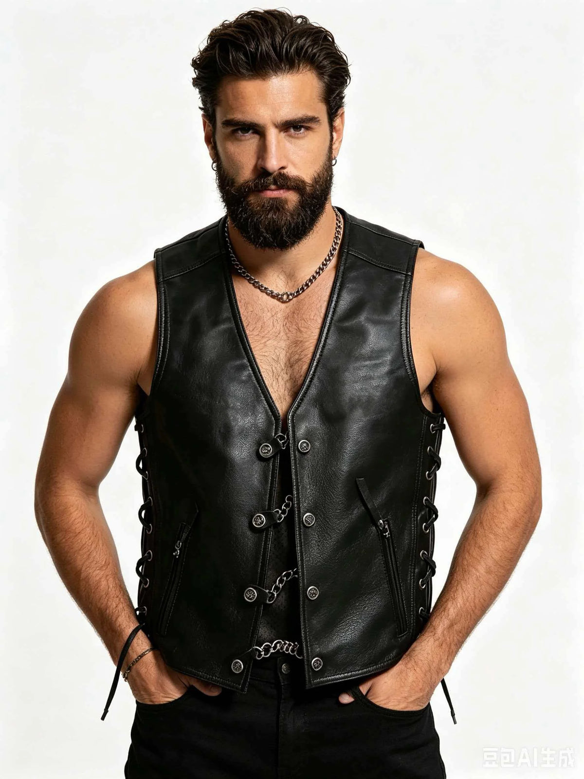 Black Spring Leather Vest Men Sports Style Plus Size 4XL Genuine Natural Cowhide Single Breasted Short Vest