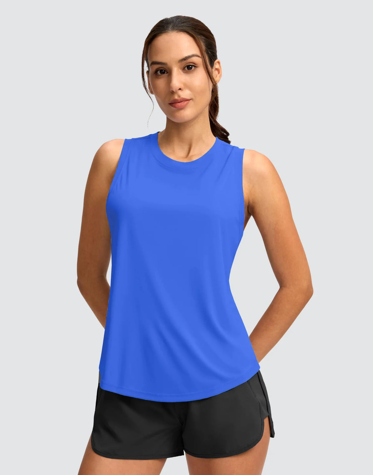 Women's Sleeveless Sports Top Quick Dry Breathable Running Vest Yoga Tennis Cross-Border Sports Tank Top Nylon Fabric