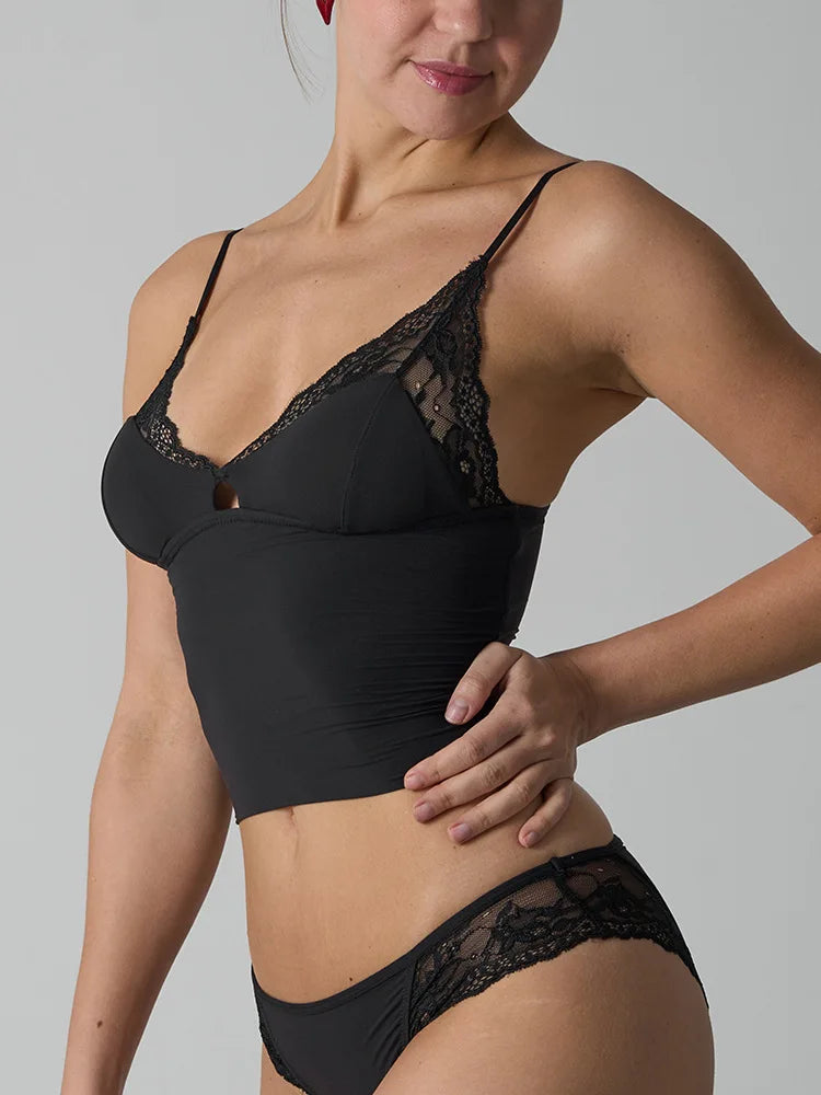 Adjustable Strap Lace Top Skin-friendly Ultra Elastic with Chest Pad Kardashian Style Streetwear Trend for Women in Spring