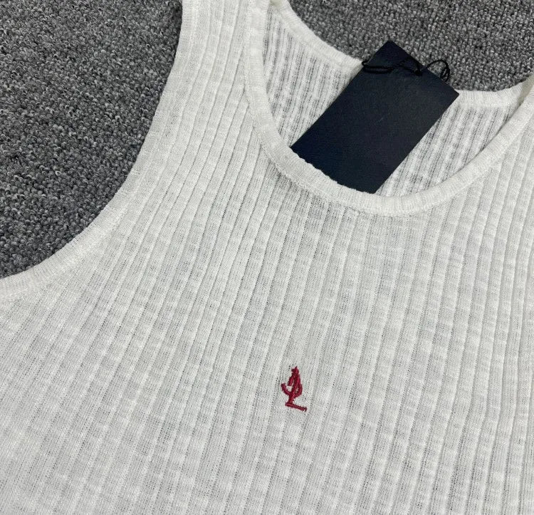 2026 New YS Letter Logo Embroidery Vest Women's Solid Soft Comfortable Sleeveless Base Tank Top Outerwear round Neck Spring F...