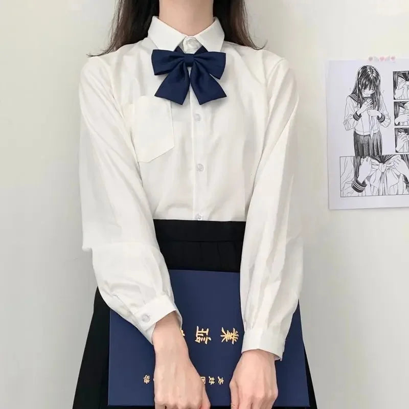 Women's Autumn/Winter Japanese Style Knitted Cardigan Sweater Preppy Style Long Sleeve Loose-Fit Top Layered Polo Collar