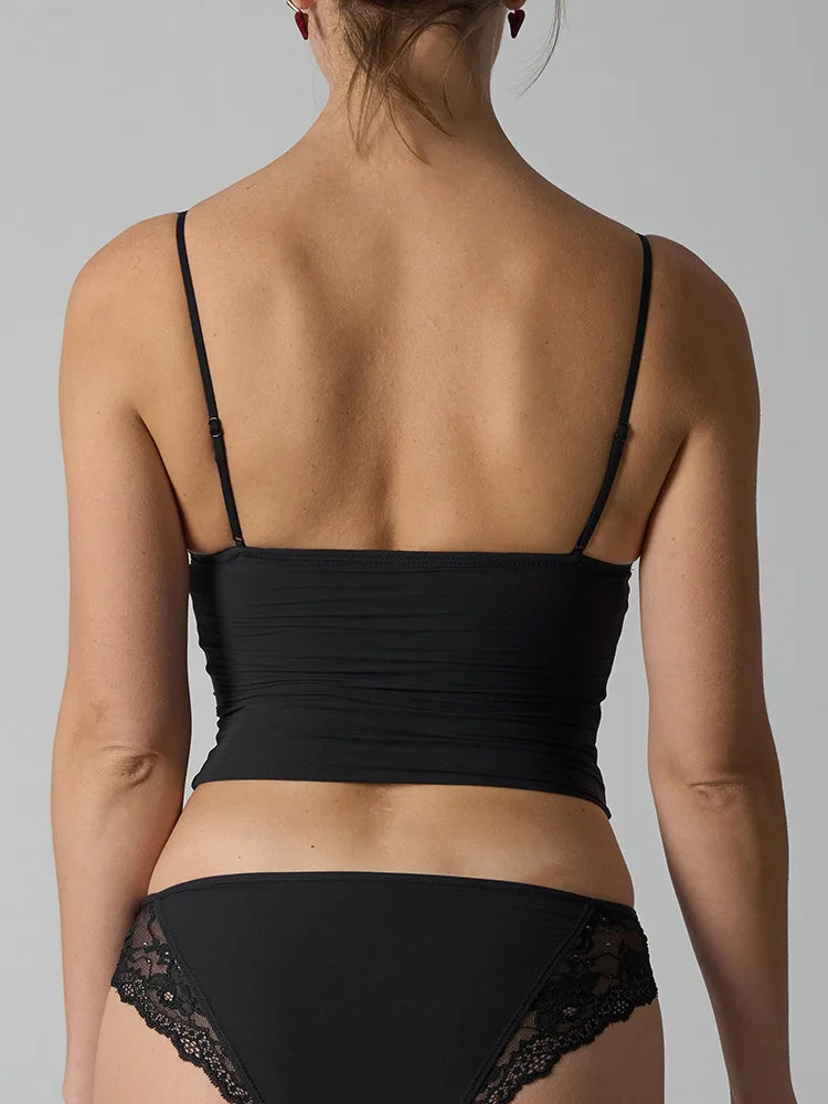 Adjustable Strap Lace Top Skin-friendly Ultra Elastic with Chest Pad Kardashian Style Streetwear Trend for Women in Spring