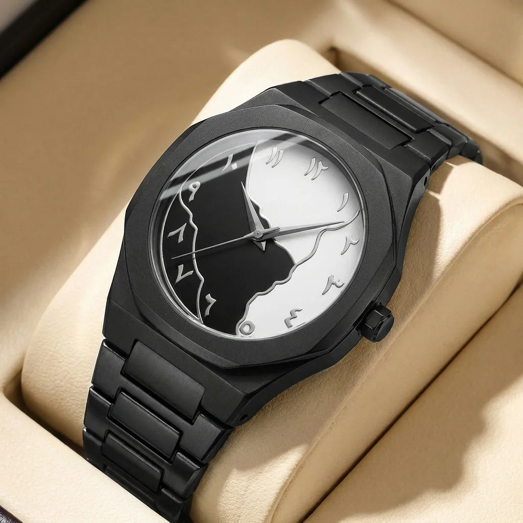 1pcs Men's white dial alloy strap vintage fashion map dial lightweight sporty details Quartz Watch for daily business party holi